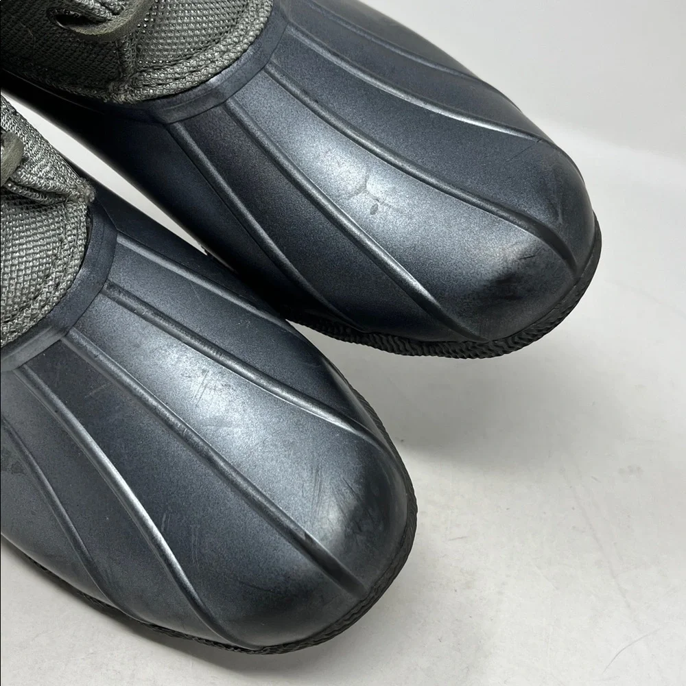 SPERRY Saltwater Silver Puff Nylon Quilted Waterproof Duck Boot Pewter Sz 8